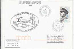 FRENCH ANTARCTIC EXPEDITION, PENGUINS, DUMONT D'URVILLE BASE, SPECIAL POSTMARKS ON COVER, 2003, T.A.A.F. - Spedizioni Antartiche