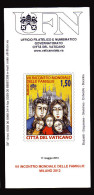 Vaticano °-X- 2012 -  St. Postale - Bollettino Ufficiale -  VII Incontro Mondiale Delle Famiglie. Milano 2012 - Storia Postale