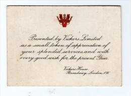 Carte De Visite , VICKERS LIMITED , London , Drapeaux Au Recto , 2 Scans - Visiting Cards