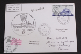 July 27, 1989 Cover - Polar Ship L´Astrolabe & The French Southern And Antarctic Lands Postmarks - Barcos Polares Y Rompehielos