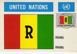 1535 Maxima Bandera Rwanda  1981 United Nations - Cartes-maximum