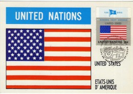 1537   Maxima Bandera  Estados Unidos 1981  United Nations - Cartoline Maximum
