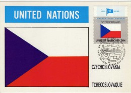 1538   Maxima Bandera  Checoslovaquia 1981  United Nations - Cartes-maximum