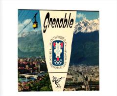 GRENOBLE ,10è JEUX OLYMPIQUS D'HIVER 1968,TELEFERIQUE DE LA BASTILLE,VUE GENERALE ET BELLEDONNE,COULEUR  REF 37103 - Jeux Olympiques