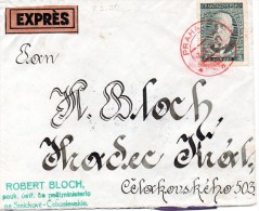 Czechoslovakia 1930, Praha 7.III. T.G. Masaryk Birthday, Special Red Postmark On Express Letter To Hradec Kralove - Briefe U. Dokumente