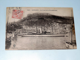 Carte Postale Ancienne : MONACO : Le Port Et La Condamine , Animé Avec Timbre 1922 - Puerto