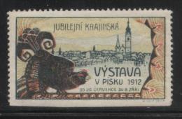 CZECHOSLOVAKIA 1912 PISEK JUBILEE REGIONAL EXHIBITION NHM EVENT POSTER STAMP CINDERELLA TURKEY POULTRY BIRD BIRDS - Errors, Freaks & Oddities (EFO)