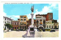 Statue Of Christopher Columbus, San Juan P. R. - & Old Cars - Puerto Rico