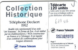Télécarte DECKERT F678.970.V1 120Unités OB1 VIDE état TTB *2 Points Noir Dans N° Lot Cote 12€ Bien Lire Descriptif - 1996