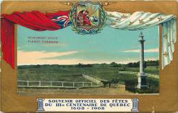 Carte Officielle Tricentenaire De Québec 1908 - Monument Wolfe Sur Les Plaines D'Abraham   Non Voyagée - Québec - La Cité