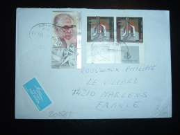 LETTRE PAR AVION POUR FRANCE TP AVEC TABS OBL. 21.04.09 - Lettres & Documents