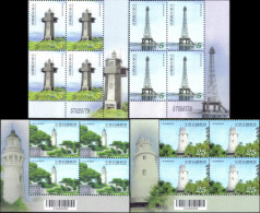 2010 HEADER BLOCK OF 4 Sets Lighthouse Lighthouses Historical Building Taiwan Stamp MNH - Verzamelingen & Reeksen