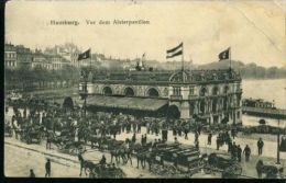 Litho Hamburg Kutsche Vor Dem Alsterpavillon 5.7.1906 Nach Zwickau - Mitte