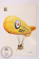 Air Balloon Illustrated Postcard - English Observation Globe WWI - Collection: The Conquest Of Space By De La Maria - Balloons
