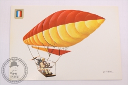 Air Balloon Illustrated Postcard -Lebaudy Dirigible Globe 1902 -From The Collection The Conquest Of Space By De La Maria - Mongolfiere