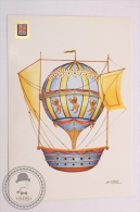 Air Balloon Illustrated Postcard - Jonathan Globe 1785 - From The Collection: The Conquest Of Space By De La Maria - Luchtballon