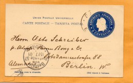 Argentina 1901 Card Mailed To Germany - Postal Stationery