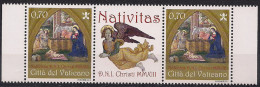 2013 Vatikan  Mi. 1792-3 Mit Zierfeld  Used  Weihnachten  Fresken Von Pinturicchio - Gebruikt