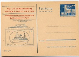 DDR P80-2-78 C9 Postkarte PRIVATER ZUDRUCK Fährschiffe Sassnitz Erfurt 1978 - Privé Postkaarten - Ongebruikt