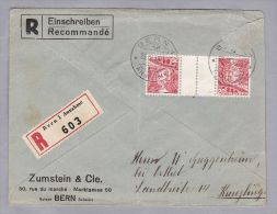 Schweiz Zwischensteg 1938-04-28 Bern R-Brief Mit Zu#S49y - Se-Tenant