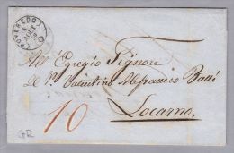 Heimat GR ROVEREDO 1859-08-04 Fingerhut-Stempel Auf B.O.M. Nach Locarno - ...-1845 Precursores