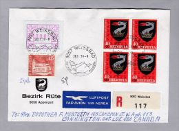 Schweiz Automatenmarken 1979-11-28 Weissbad R-Brief Mit  Zu# 1 IV "A4" Nach Canada - Automatic Stamps