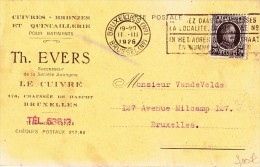 A27 - Carte Postale Publicitaire De 1926 - Cuivres Bronzes Et Quincaillerie Th. Evers - Covers & Documents