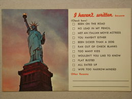 New York City, Statue Of Liberty, I Haven´t Written Because... - Statue De La Liberté