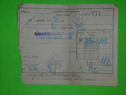 Railway,train Ticket,one Way Passenger Voucher,traveler Pass,Novo Sarajevo-Breza Line,Yugoslavia,Bosnia Trafic - Europe