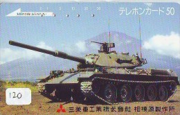 Télécarte JAPON * WAR TANK (120)  MILITAIRY LEGER ARMEE PANZER Char De Guerre * KRIEG * Phonecard Japan Army * - Armée