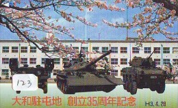 Télécarte JAPON * WAR TANK (123)  MILITAIRY LEGER ARMEE PANZER Char De Guerre * KRIEG * Phonecard Japan Army * - Armée