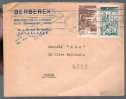 Maroc Lettre Berberex Lingerie CAD Casablanca 14-01-1946 / TP 182 Ifrane & 188 Fès Pour MAO Lyon - Brieven En Documenten