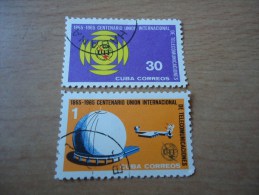 Kuba: 2 Werte 100 Jahre UIT - Used Stamps