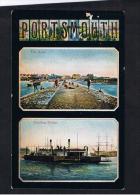 RB 982 -  1905 Double View  Postcard - The Hard & Floating Bridge - Portsmouth Hampshire - Portsmouth