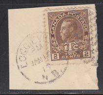 Canada Used Scott #MR4 2c + 1c Admiral On Piece, Cancel: ´Loggieville, N.B. Jan 16 17´ - Tassa Di Guerra