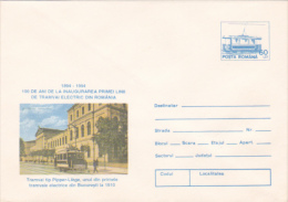 TRAMWAYS, TRAM PIPPER-LIEGE, 1994, COVER STATIONERY, BUCHAREST, ROMANIA - Tramways