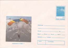 PARACHUTTING, PARACHUTTE COMET 11, 1994, COVER STATIONERY, ROMANIA - Parachutting