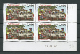 MAYOTTE 2001 N° 99 ** Bloc De 4 Coin Daté  Neufs = MNH Superbe Taxi Brousse Voitures Car Transports - Unused Stamps