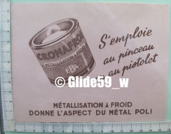 Buvard CROMAFROI - Métallisation à Froid - E. B. A. - S'emploi Au Pinceau Ou Au Pistolet - Métallisation à Froid Donne - Paints