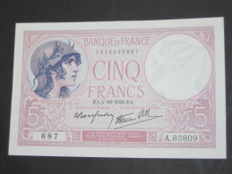 5 Francs - Cinq Francs Violet  5=10=1939  ** ETAT SPL **  **** EN ACHAT IMMEDIAT **** - 5 F 1917-1940 ''Violet''