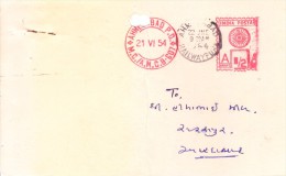 India Meter Franking-1954-half Anna-ahmedabad - Lettres & Documents