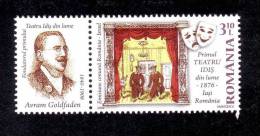 The First Yiddish Theatre In The World 1879 - Iasi Romania 2009 Stamps+ Label Left ,MNH - Théâtre