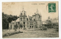 Ref 193 - CORBIE - Le Château  (1908 - CARTE TAXEE - Scan Du Verso) - Corbie