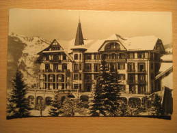 WENGEN Grand Hotel Victoria 1935 To Barcelona Spain España Mountain Mountains Post Card Switzerland Suisse - Wengen