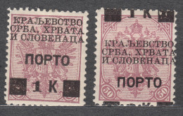 Yugoslavia, Kingdom SHS, Issues For Bosnia 1919 Porto Mi#23 Mint Hinged, Normal Stamp And Ovpt. Error - Nuovi