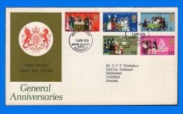 GB 1970-0005, General Anniversaries FDC, PB Edinburgh SHS - 1952-71 Ediciones Pre-Decimales