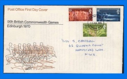 GB 1970-0011, British Commonwealth Games FDC, London W.C. HS (2 Scans) - 1952-1971 Em. Prédécimales