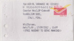 Free Masonry To Serve Mankind Slogan On Postal Receipt As Per Scan - Vrijmetselarij