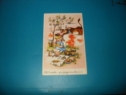 Enfant Humour  Oh !   La Vache....qui Mange Mon Chapeau   1958 - Humorous Cards