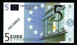 "POLYMER-Note ", 5 Euro, Testnote? From Italy, Beids. Druck, RRRR, UNC, 108 X 62 Mm, FACSIMILE, Factice - Other & Unclassified